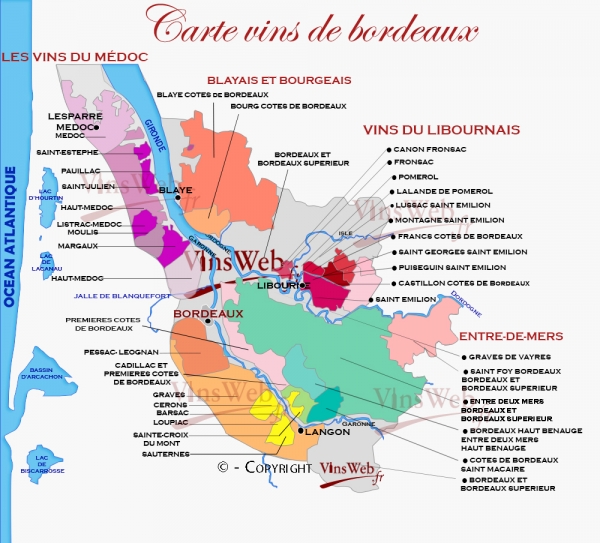 Vignoble de Bordeaux Appellations vins de Bordeaux