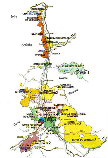 carte cote du rhone septentrionales