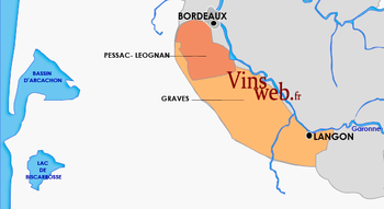 La carte géographique des vins de grave